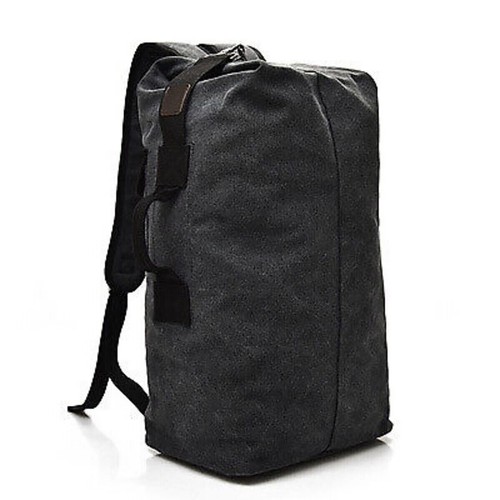 Large Capacity Mens Canvas Backpack Bucket Bag OutdoorTravel Duffle Luggage Bag - Picture 21 of 28
