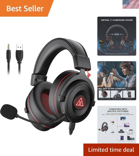 Comfortable Over-Ear Gaming Headset with Noise-Cancelling Mic & Dynamic Audio