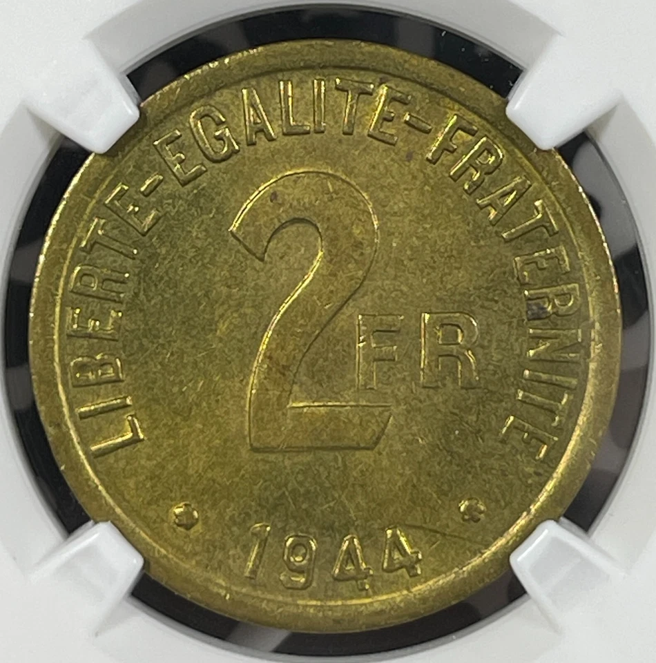 Francia 1944 ocupación aliada 2 francos NGC MS63 lote #G9991 elección ¡UNC! Foto 2 de 3