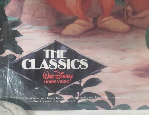 Banner poster negozio video vintage 70"x24"" Walt Disney Robin Hood anni '80 - Foto 13 di 19