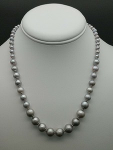 akoya graduated pearls 14k genuine pearl solid necklace gray gold