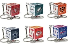 NFL Football Speed Cube Mini Keychain- 3D Skill Puzzle Fidget Toy - ALL TEAMS!