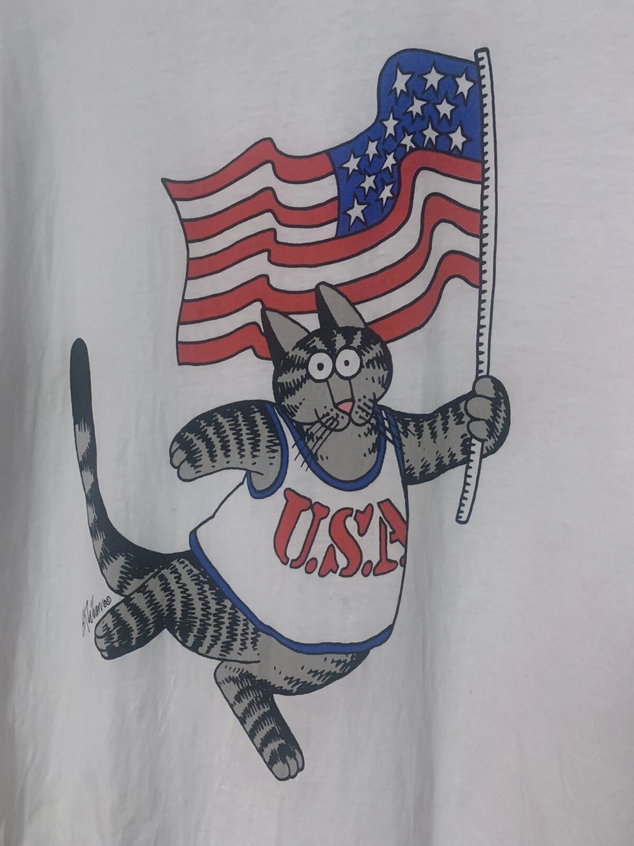 Vtg 1990s 90s Crazy Shirts Hawaii Kliban Cat T Shirt Men's L