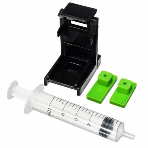 3in1 Ink Refill Cartridge Clip+ 2pcs Rubber Pads+Syringe Tool Kit For HP 60/6-YY