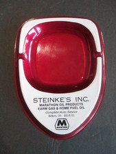 Vintage Marketing Ashtray MCM Marathon Oil Company Steinke's Gas Botkins OH A19