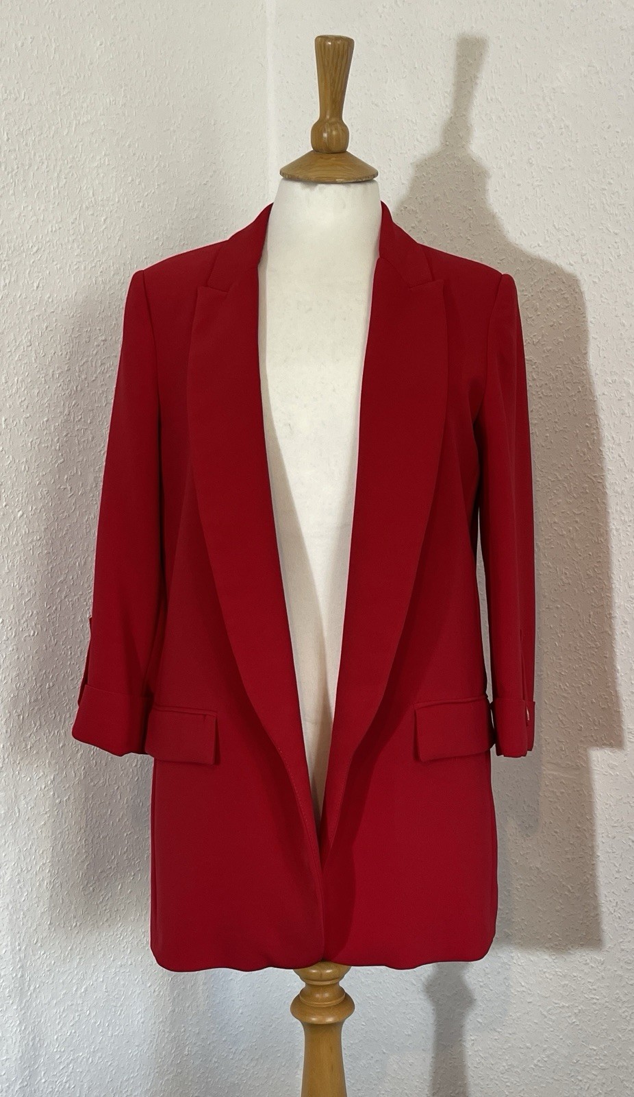 Zara Basic Size S Blazer Jacket Red Lined Smart E… - image 1