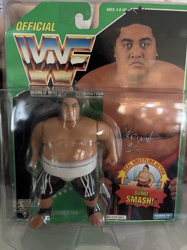 WWF Hasbro Yokozuna wrestling figure Green Card se...