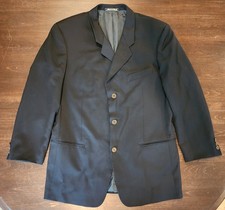 Giorgio Armani Le Collezioni 100 Pure Virgin Wool Black Blazer Coat Jacket 40R
