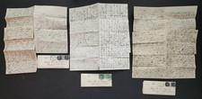1870 antique 3pc LOVE LETTERS chicago il to port hope ontario MOLLIE BOGART