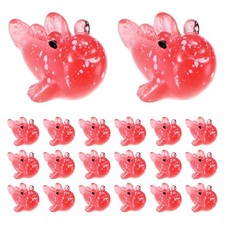 20-Pack Luminous Mini Resin Fish Ornaments for Aquarium Decor Red