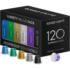 ROSSO CAFF 120 Espresso Coffee Pods for Nespresso Original Machines