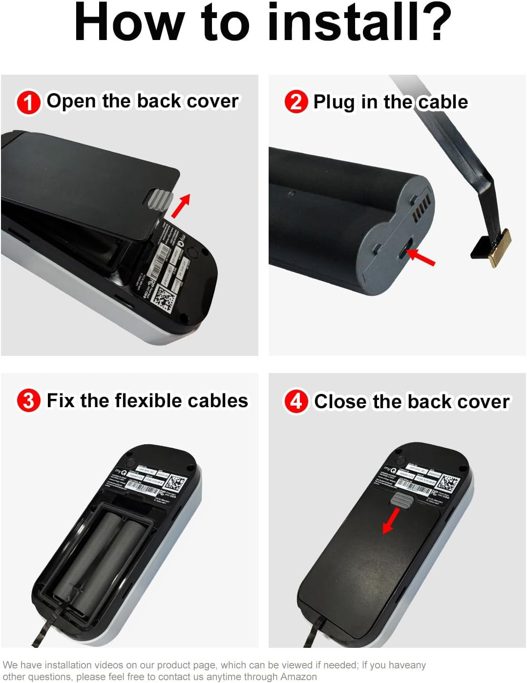 20Ft/6M Outdoor Power Cable & Adapter for Myq Smart Garage Door Video Keypad – W
