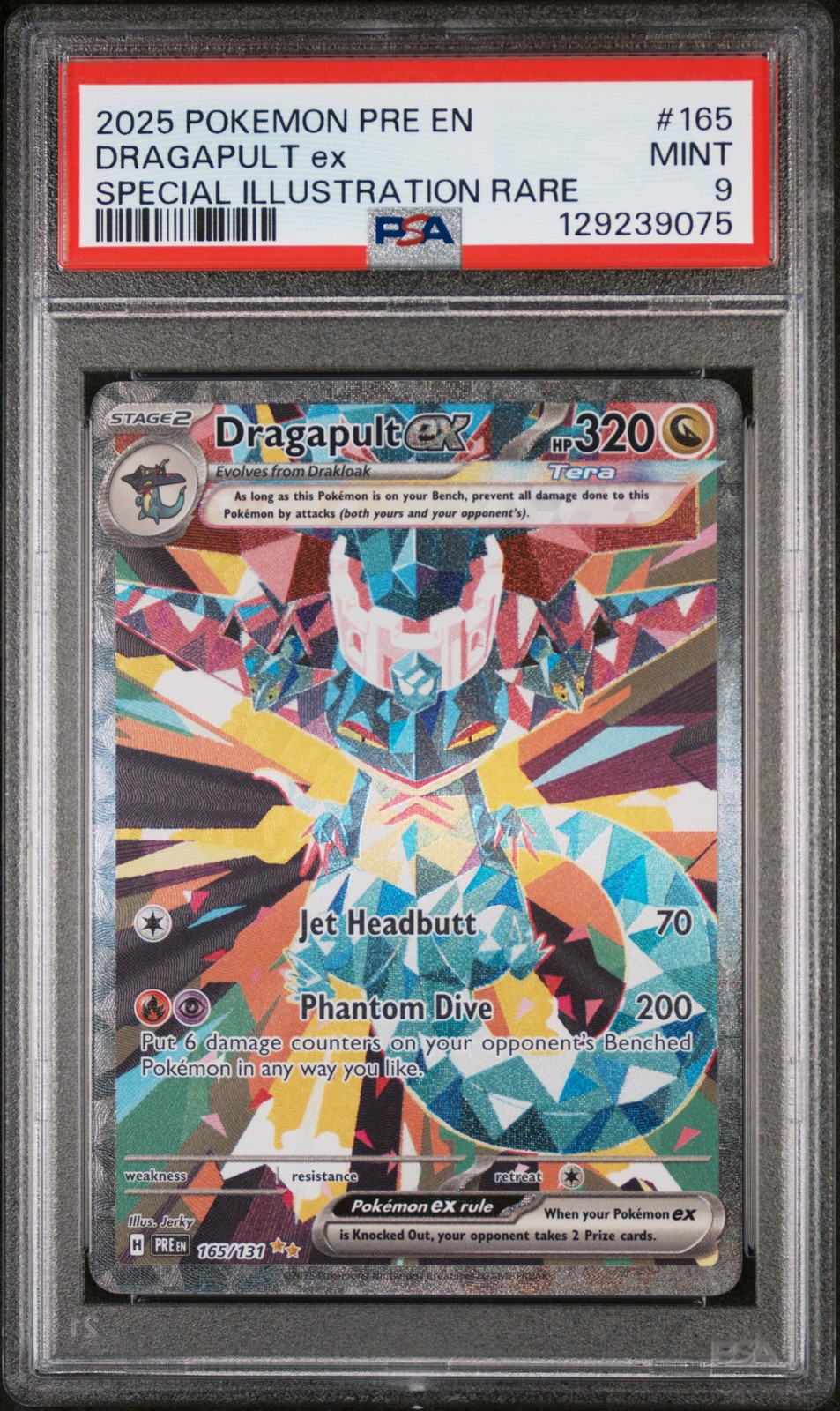 2025 POKEMON PRE EN-PRISMATIC EVOLUTIONS #165 DRAGAPULT EX PSA 9