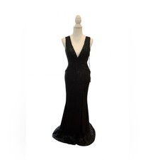 NWT - IEENA MAC DUGGAL - V-Neck Sequin Gown; Color: Black; Size 6; Style 26598