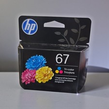 HP 67 Tri-Color Ink Cartridges, 3YM55AN, 100 Pages, Exp 11/2027