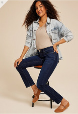 NWT maurices Everflex™ Super Dark High Rise Back Seamed Straight Jean