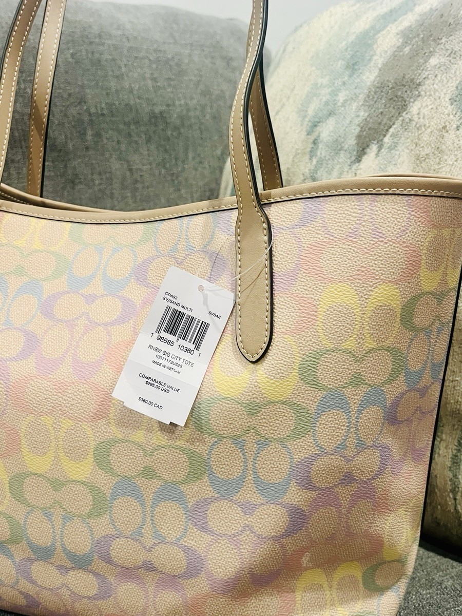 NWT coach rainbow city tote CDA93 | eBay