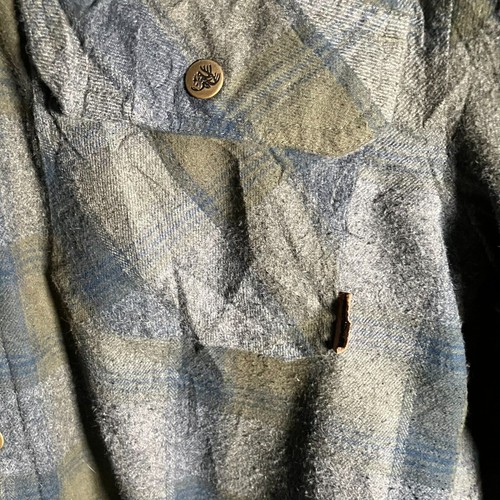 Legendary Outfitters Overshirt Mens Size L Check Quilted Hooded Snap Button - Picture 7 of 15