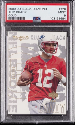 2000 UPPER DECK BLACK DIAMOND GOLD #126 TOM BRADY ROOKIE RC 90/500 PSA 9