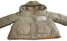 GUCCI X NORTH FACE Cappotto Giacca Monogramma Beige Tg L Collezione 2021 ORIGINALE