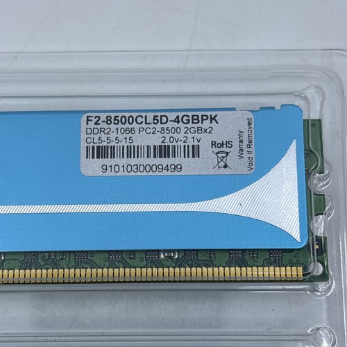 Kit 4 Go (2 x 2 Go) G.Skill F2-8500CL5D-4 Go PC DDR2 1066 de bureau DIMM PC2-8500U RAM - Photo 7/7