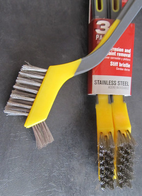 Mini Stainless Steel Bristle Brushes Package of 3 brushes   #SMB3-A  NEW