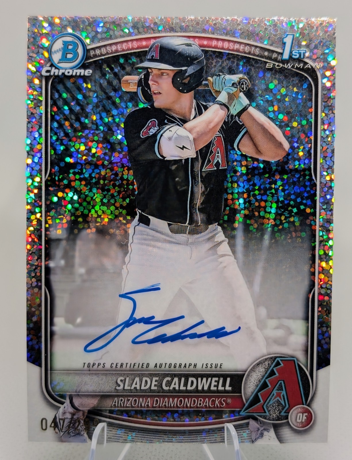 2025 Bowman Chrome Autographs Speckle Refractor #CPA-SC Slade Caldwell /299