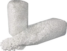 White Packing Peanuts, 7 Cu Ft, Void Filling Regular Packing Peanuts, S Shaped C