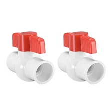32mm PVC Ball Valve for Water Supply Pipe, Slip Connection, 2Pcs