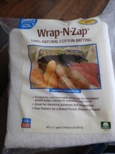 Pellon WZ-45 Natural Wrap-N-Zap Cotton Quilt Batting 45 by 36-Inch 1 Pack
