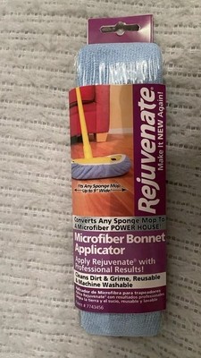 Rejuvenate Microfiber Bonnet Applicator Fits Any 9  Sponge Mop Head Washable 