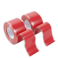 Self Fusing Silicone Tape 2 Rolls 1 in x 10' Red Waterproof Rescue Tape Rubber L