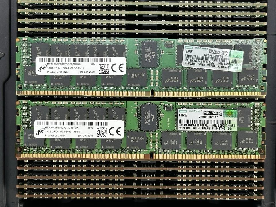 Memoria RAM de servidor HPE 809081-081 1x 16 GB 2Rx4 PC4-2400T-R ECC RDIMM DDR4 Foto 2 de 4