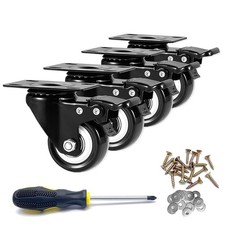 2" Swivel Casters Set of 4, Heavy Duty Locking Casters w/ Brakes For workbenches