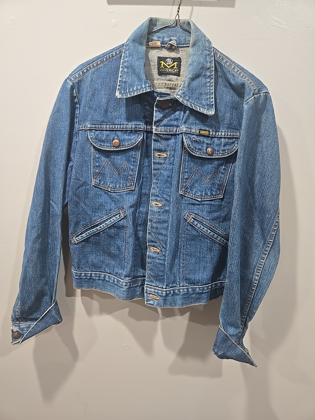 's Long Sleeve Denim Trucker Jacket Size 38