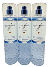 Bath  Body Works LOT of 3 Bottles Gingham Fragrance Perfume Mist Spray 8 oz