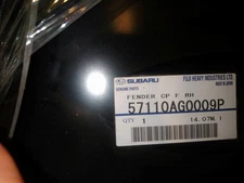 Subaru legacy 2004-2008 forward left 57110AG0109P  & right 57110AG0009P fenders