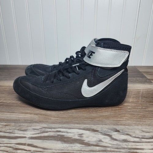 Zapatos de lucha libre Nike Speed Sweep VII negros y plateados talla 8 366683-004 - Imagen 4 de 11