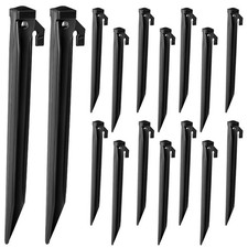 16-Pcs 8.7" Black Plastic Inflatable Stakes for Halloween Christmas Decorations