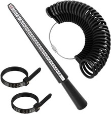 Ring Size Measuring Tool Includes Plastic Ring Sizer Mandrel Stick Finger Sizing