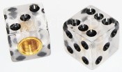 Trik Topz Dice Bicycle Schrader Valve Caps (pair) - CLEAR