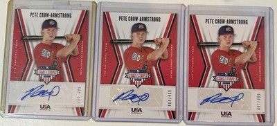 2019 USA STARS STRIPES PETE CROW-ARMSTRONG 17U SP RC BLUE INK AUTO 499 QTY AVAIL