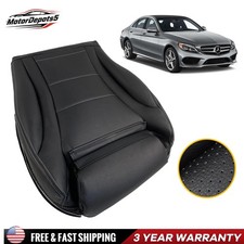 For 2015-2021 Mercedes Benz C300 Sedan Driver Bottom Leather Seat Cover Black