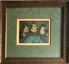 Original Courvoisier Cel of Doc, Happy, and Sleepy from Snow White and the Seven