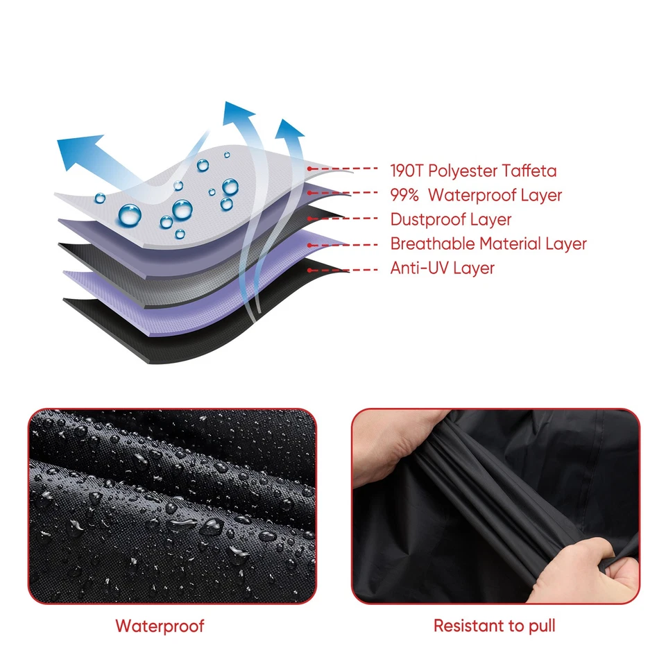 XL Motorcycle Cover Waterproof For Kawasaki Ninja 250 250R 300 500 650 650R 1000 Foto 3 de 4