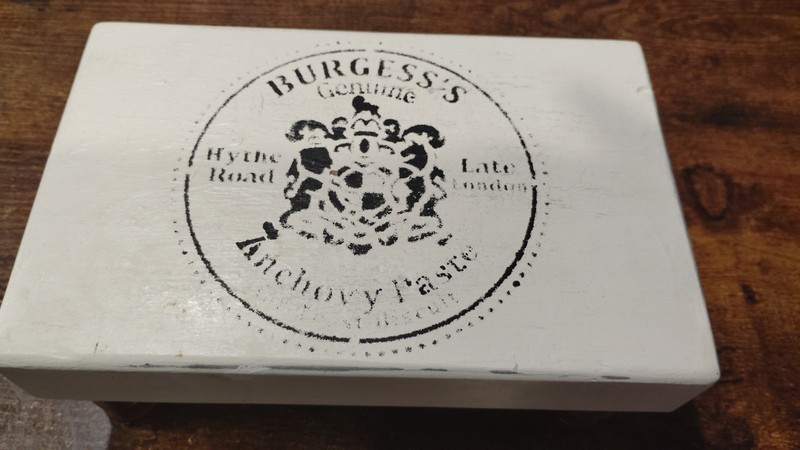 Burgess's Genuine Anchovy Paste Wooden Farmhouse Riser