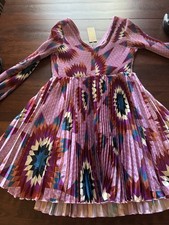 B.Yellotail Purple Boho Pleated Mini Dress #festival Brand New Size m !!