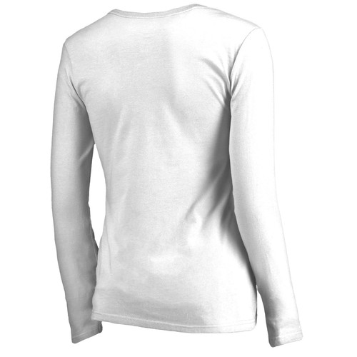 Womens White Colorado State Rams CSU State Flag Wordmark Long Sleeve V-Neck - Picture 3 of 3