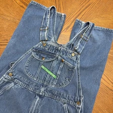 Key Imperial Denim Bib Overall 36 x 32 Blue 100% Cotton Carpenter Farm Ranch