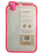 White Board Set Fridge Memo Pink Frame Pen Magnet Easy Wipe Wall Mounting Strip